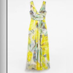White House Black Market Yellow Floral Maxi Dress